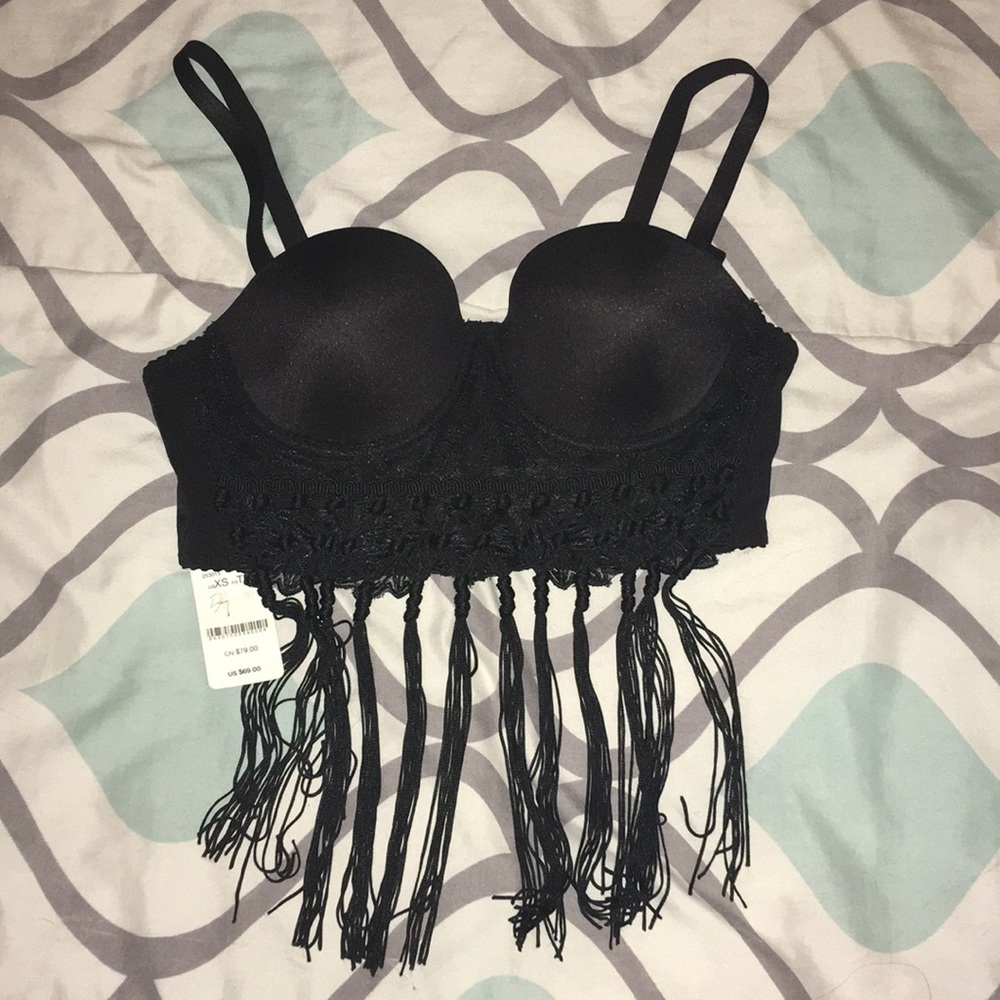 Kendall knitted tassel bustier